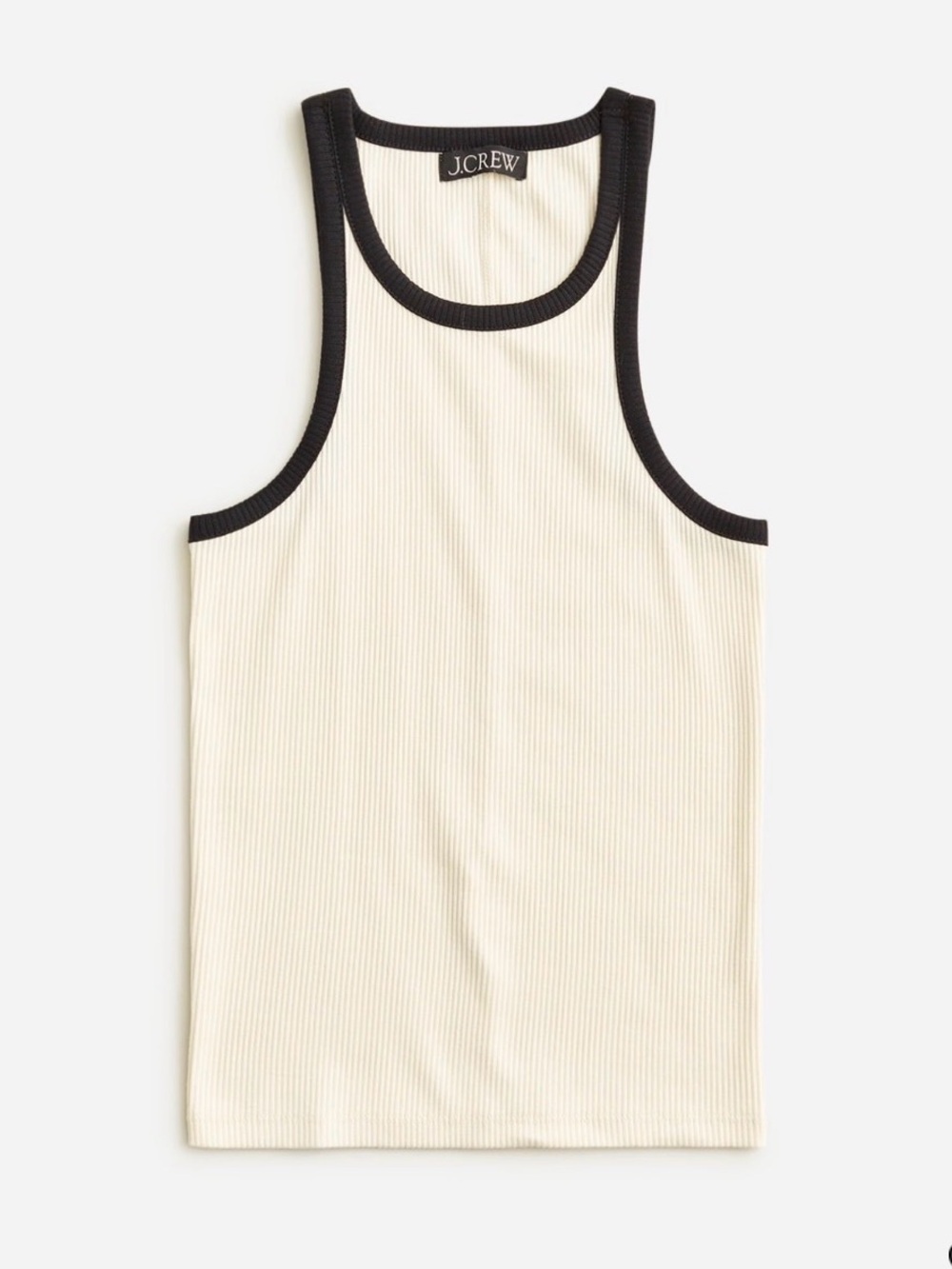 J.Crew Vintage rib high-neck cutaway tank top with contrast trim